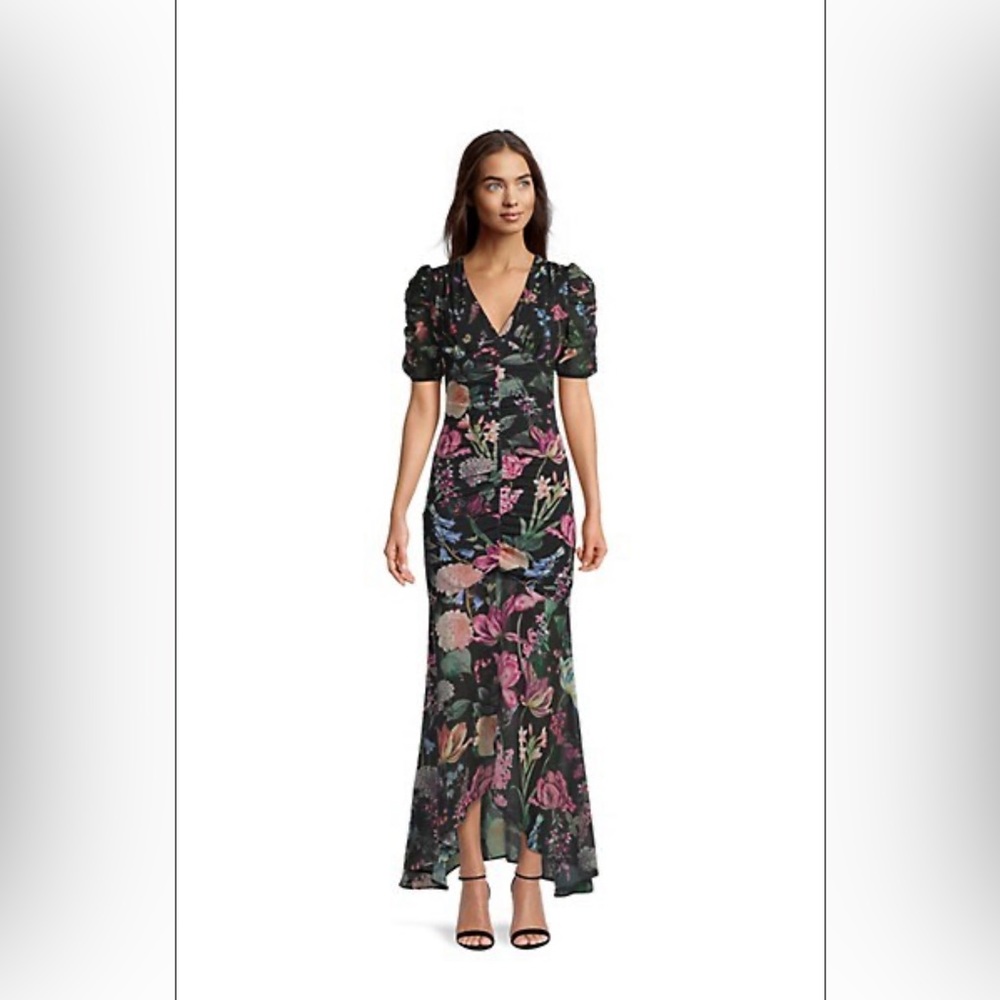 Lipsy ruched floral maxi size US 2